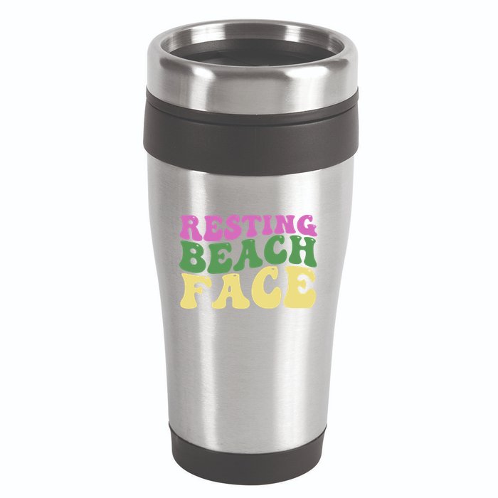 Resting Beach Face Funny Summer Vacation 16oz Travel Tumbler