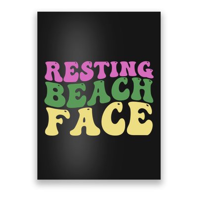 Resting Beach Face Funny Summer Vacation Poster