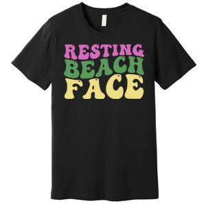 Resting Beach Face Funny Summer Vacation Premium T-Shirt