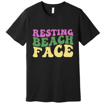 Resting Beach Face Funny Summer Vacation Premium T-Shirt