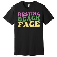 Resting Beach Face Funny Summer Vacation Premium T-Shirt