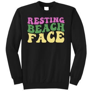 Resting Beach Face Funny Summer Vacation Tall Sweatshirt