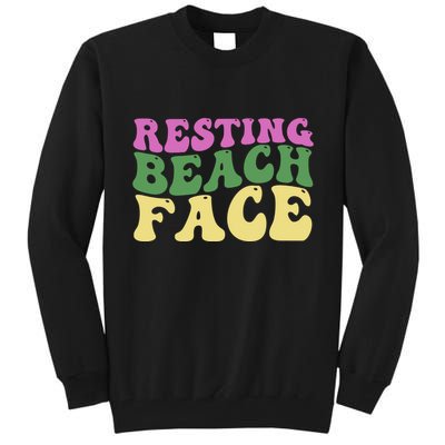 Resting Beach Face Funny Summer Vacation Tall Sweatshirt
