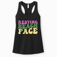 Resting Beach Face Funny Summer Vacation Womens Tank Top