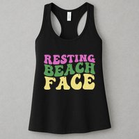 Resting Beach Face Funny Summer Vacation Womens Tank Top