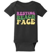 Resting Beach Face Funny Summer Vacation Baby Bodysuit