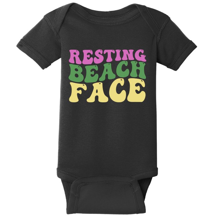 Resting Beach Face Funny Summer Vacation Baby Bodysuit