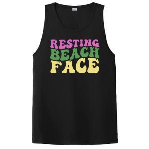 Resting Beach Face Funny Summer Vacation PosiCharge Competitor Tank