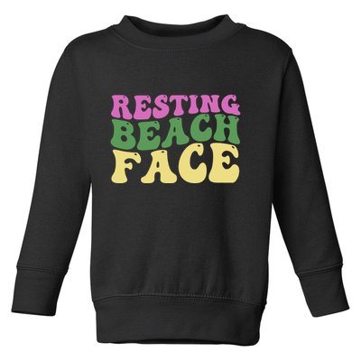Resting Beach Face Funny Summer Vacation Toddler Sweatshirt
