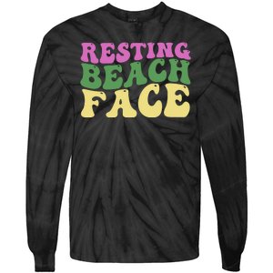 Resting Beach Face Funny Summer Vacation Tie-Dye Long Sleeve Shirt