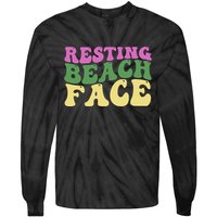 Resting Beach Face Funny Summer Vacation Tie-Dye Long Sleeve Shirt