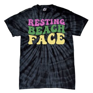 Resting Beach Face Funny Summer Vacation Tie-Dye T-Shirt