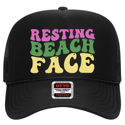 Resting Beach Face Funny Summer Vacation Trucker Hat