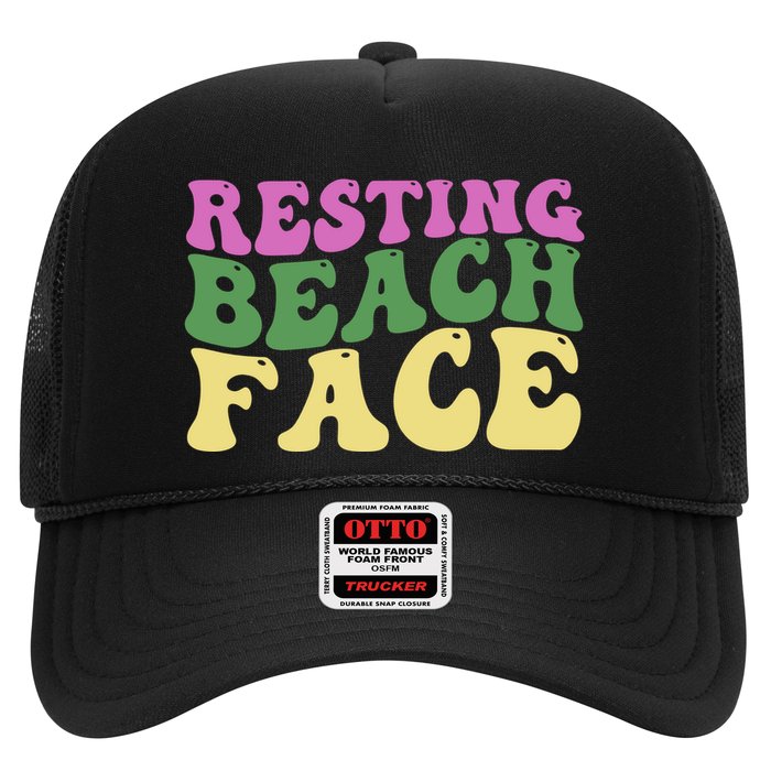 Resting Beach Face Funny Summer Vacation Trucker Hat