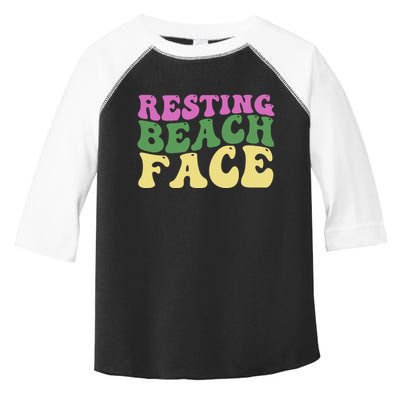 Resting Beach Face Funny Summer Vacation Toddler Fine Jersey T-Shirt