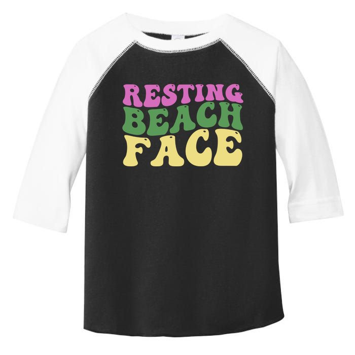 Resting Beach Face Funny Summer Vacation Toddler Fine Jersey T-Shirt