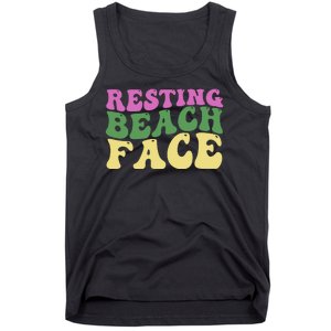 Resting Beach Face Funny Summer Vacation Tank Top