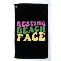 Resting Beach Face Funny Summer Vacation Golf Towel
