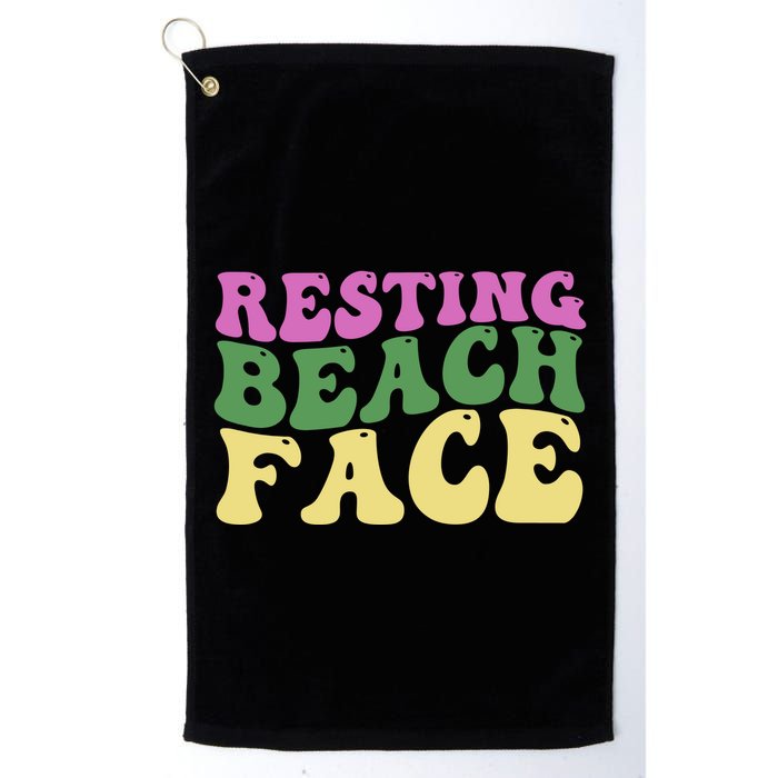 Resting Beach Face Funny Summer Vacation Golf Towel