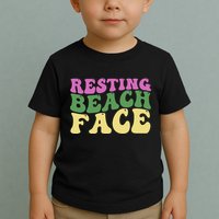 Resting Beach Face Funny Summer Vacation Toddler T-Shirt