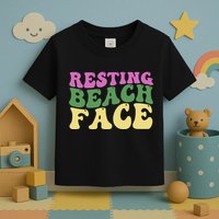 Resting Beach Face Funny Summer Vacation Toddler T-Shirt