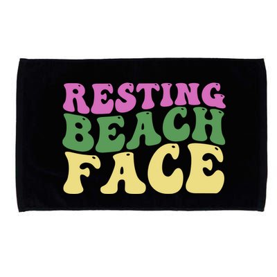 Resting Beach Face Funny Summer Vacation Microfiber Hand Towel