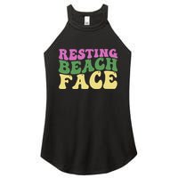 Resting Beach Face Funny Summer Vacation Women's Perfect Tri Rocker Tank