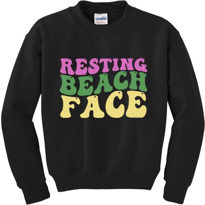 Resting Beach Face Funny Summer Vacation Kids Sweatshirt