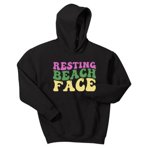 Resting Beach Face Funny Summer Vacation Kids Hoodie