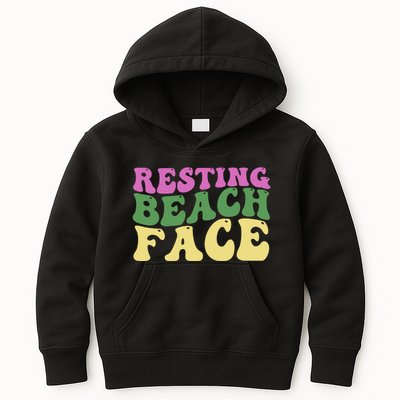 Resting Beach Face Funny Summer Vacation Kids Hoodie