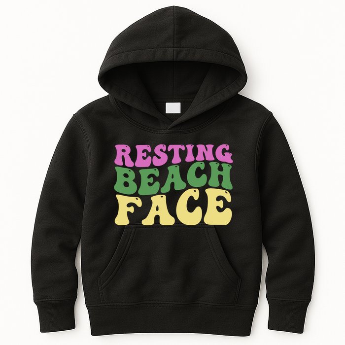 Resting Beach Face Funny Summer Vacation Kids Hoodie