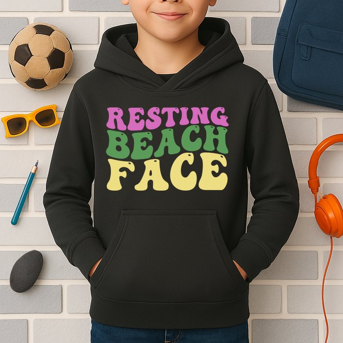 Resting Beach Face Funny Summer Vacation Kids Hoodie