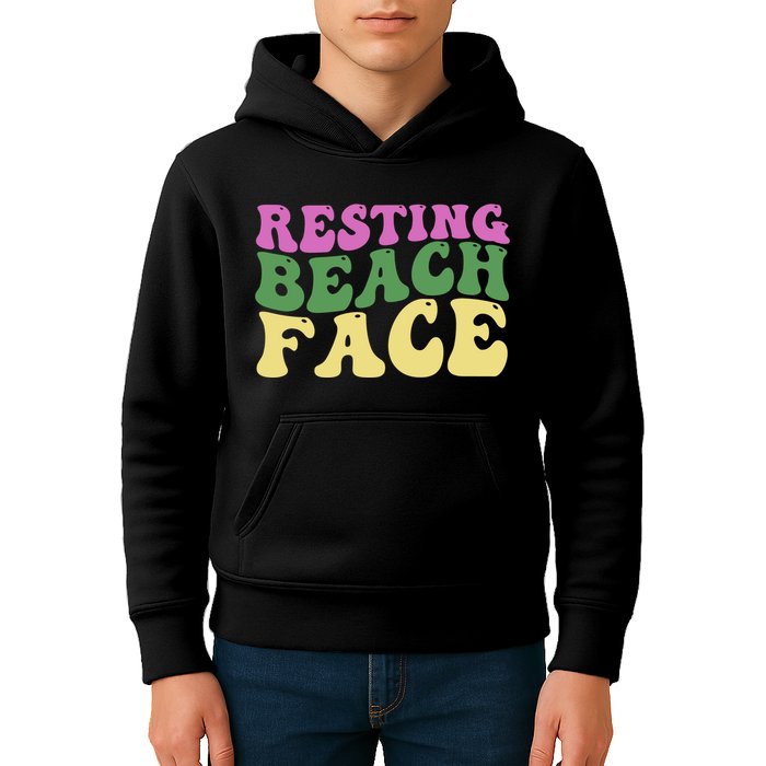 Resting Beach Face Funny Summer Vacation Kids Hoodie