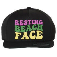 Resting Beach Face Funny Summer Vacation Wool Snapback Cap