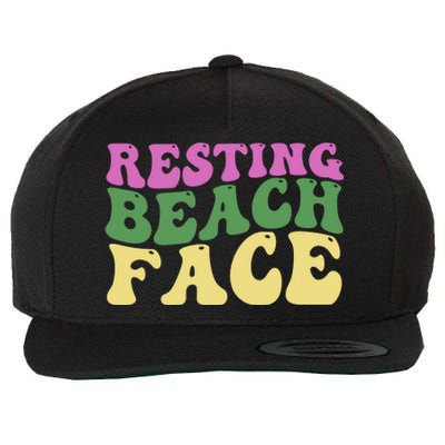 Resting Beach Face Funny Summer Vacation Wool Snapback Cap