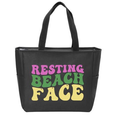 Resting Beach Face Funny Summer Vacation Zip Tote Bag