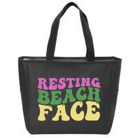Resting Beach Face Funny Summer Vacation Zip Tote Bag