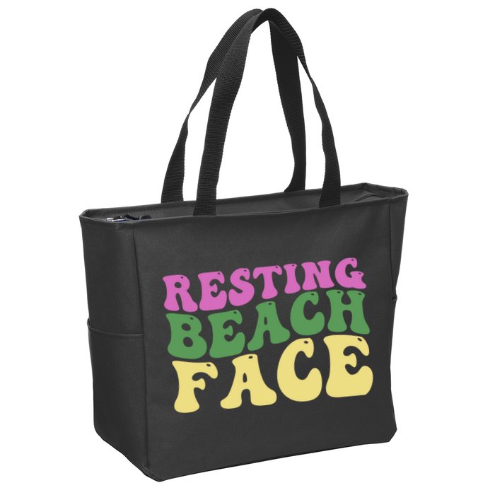 Resting Beach Face Funny Summer Vacation Zip Tote Bag