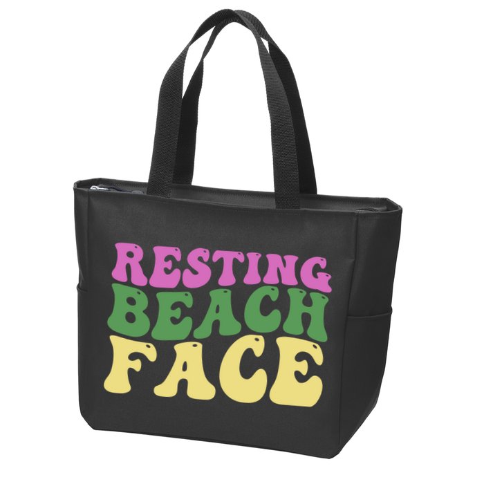 Resting Beach Face Funny Summer Vacation Zip Tote Bag