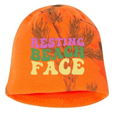 Resting Beach Face Funny Summer Vacation Kati - Camo Knit Beanie