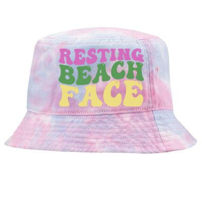 Resting Beach Face Funny Summer Vacation Tie-Dyed Bucket Hat