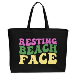 Resting Beach Face Funny Summer Vacation Cotton Canvas Jumbo Tote