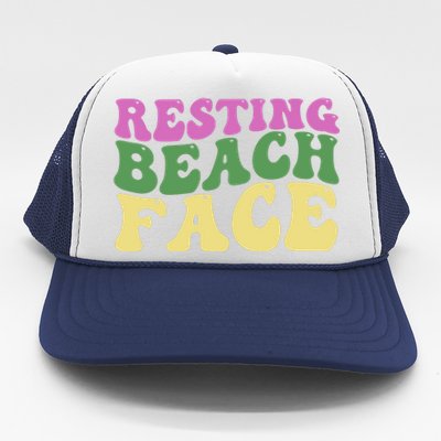 Resting Beach Face Funny Summer Vacation Trucker Hat