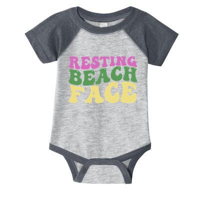 Resting Beach Face Funny Summer Vacation Infant Baby Jersey Bodysuit