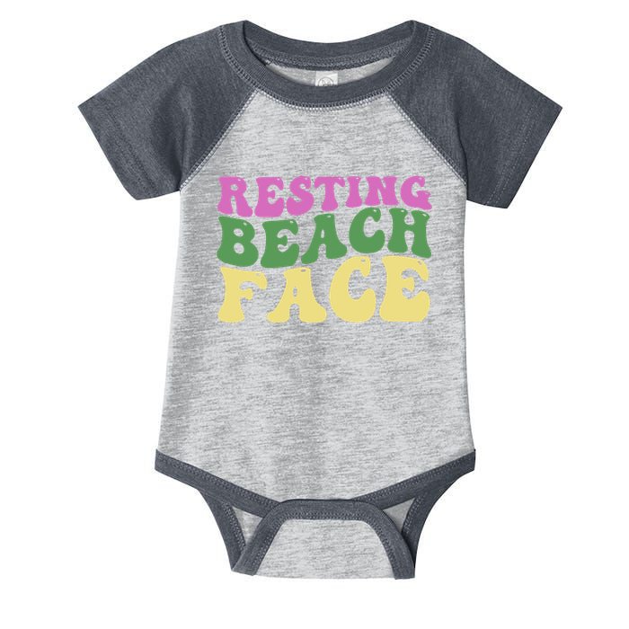 Resting Beach Face Funny Summer Vacation Infant Baby Jersey Bodysuit