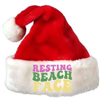 Resting Beach Face Funny Summer Vacation Premium Christmas Santa Hat