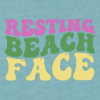 Resting Beach Face Funny Summer Vacation Sueded Cloud Jersey T-Shirt