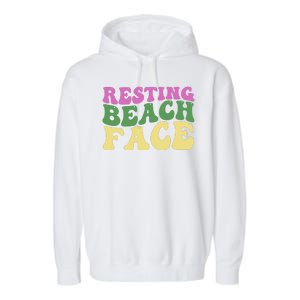 Resting Beach Face Funny Summer Vacation Garment-Dyed Fleece Hoodie