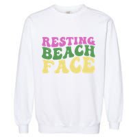 Resting Beach Face Funny Summer Vacation Garment-Dyed Sweatshirt