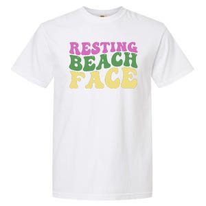 Resting Beach Face Funny Summer Vacation Garment-Dyed Heavyweight T-Shirt